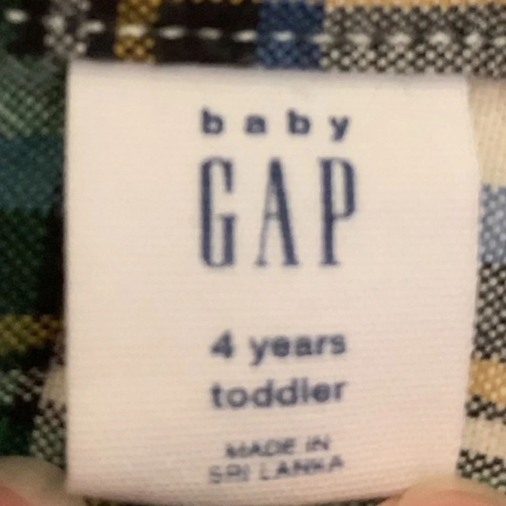 GAP Boys Multicolor Plaid Button-Down Shirt - Red, Green, Blue, White